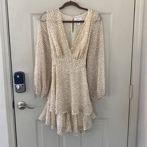 Cream and brown polkadot dress